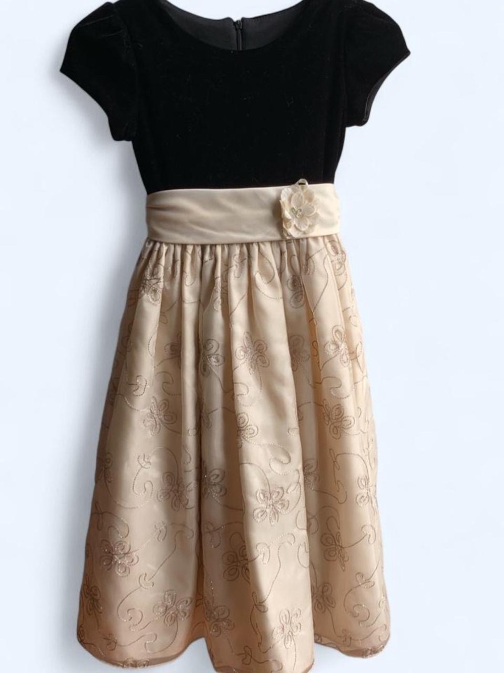 Cinderella Black Velvet Evening Dress